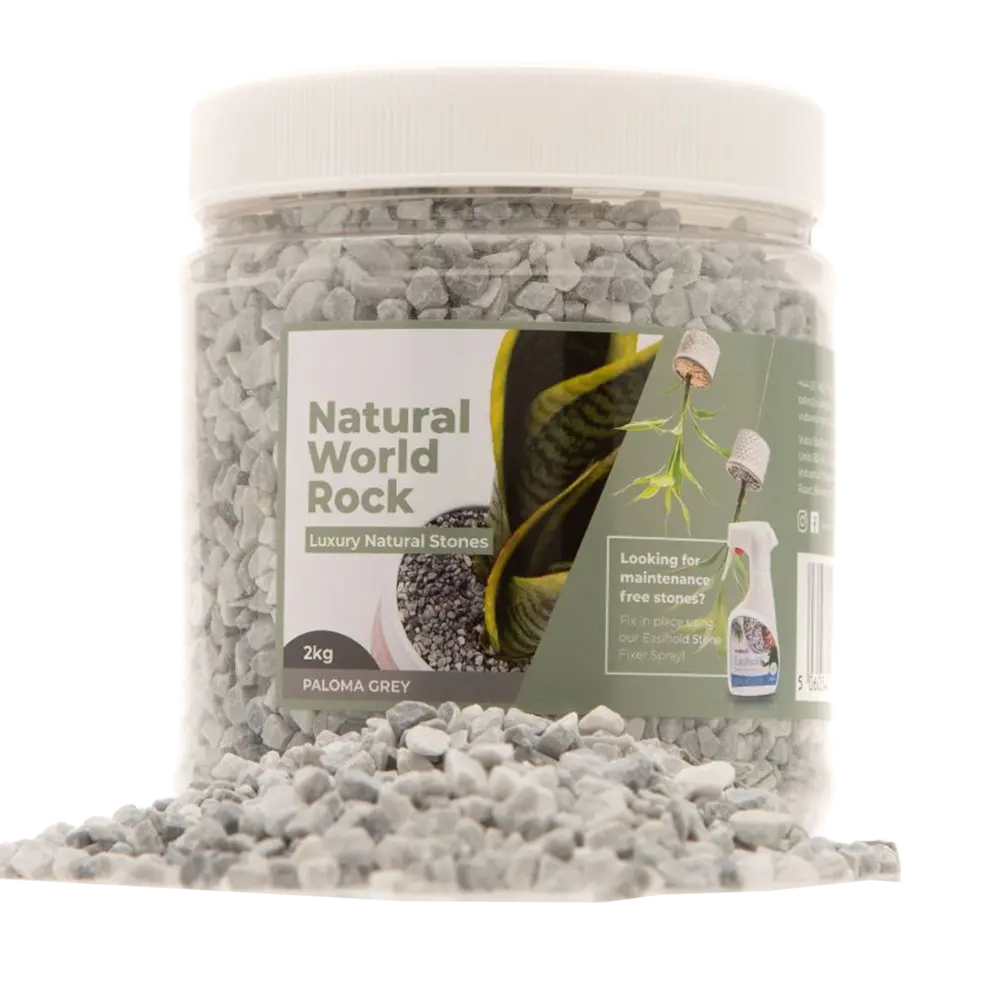 Natural World Rock Plant Topper Stones 2kg - Paloma Grey Vuba