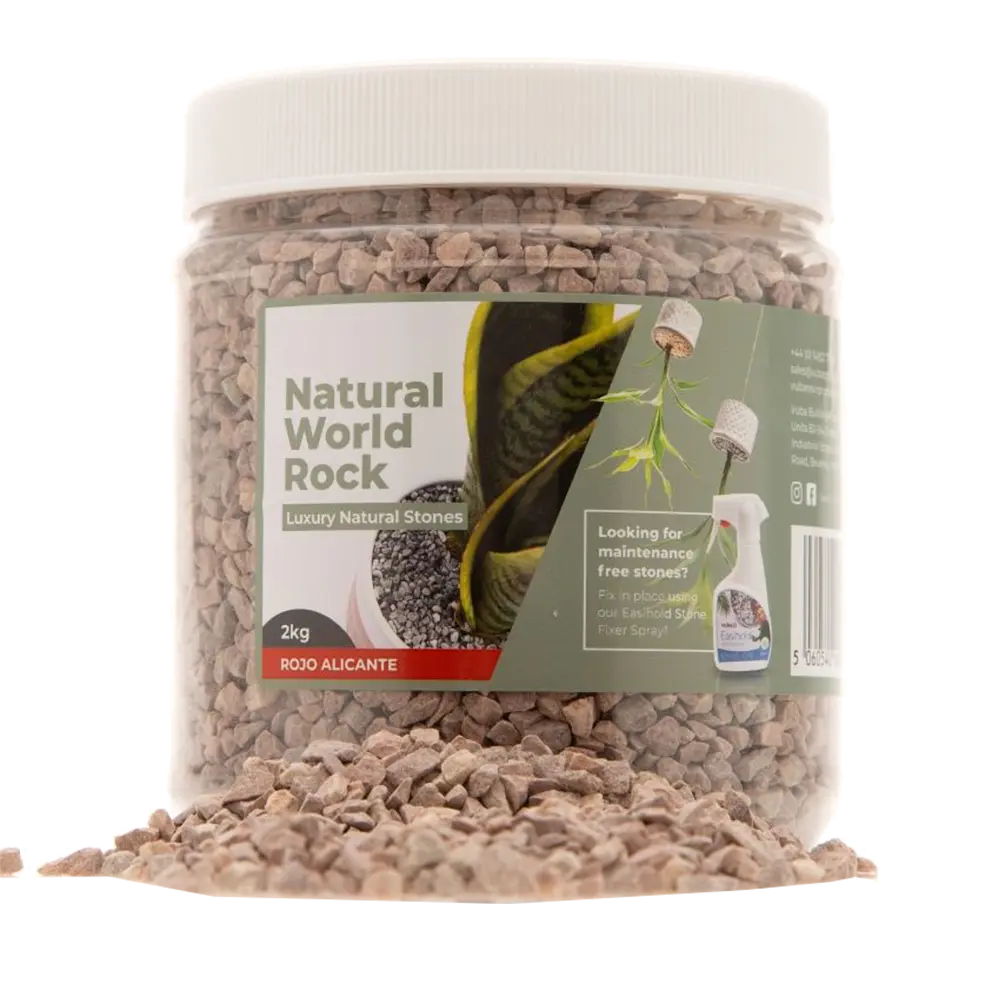 Natural World Rock Plant Topper Stones 2kg - Rojo Alicante Vuba
