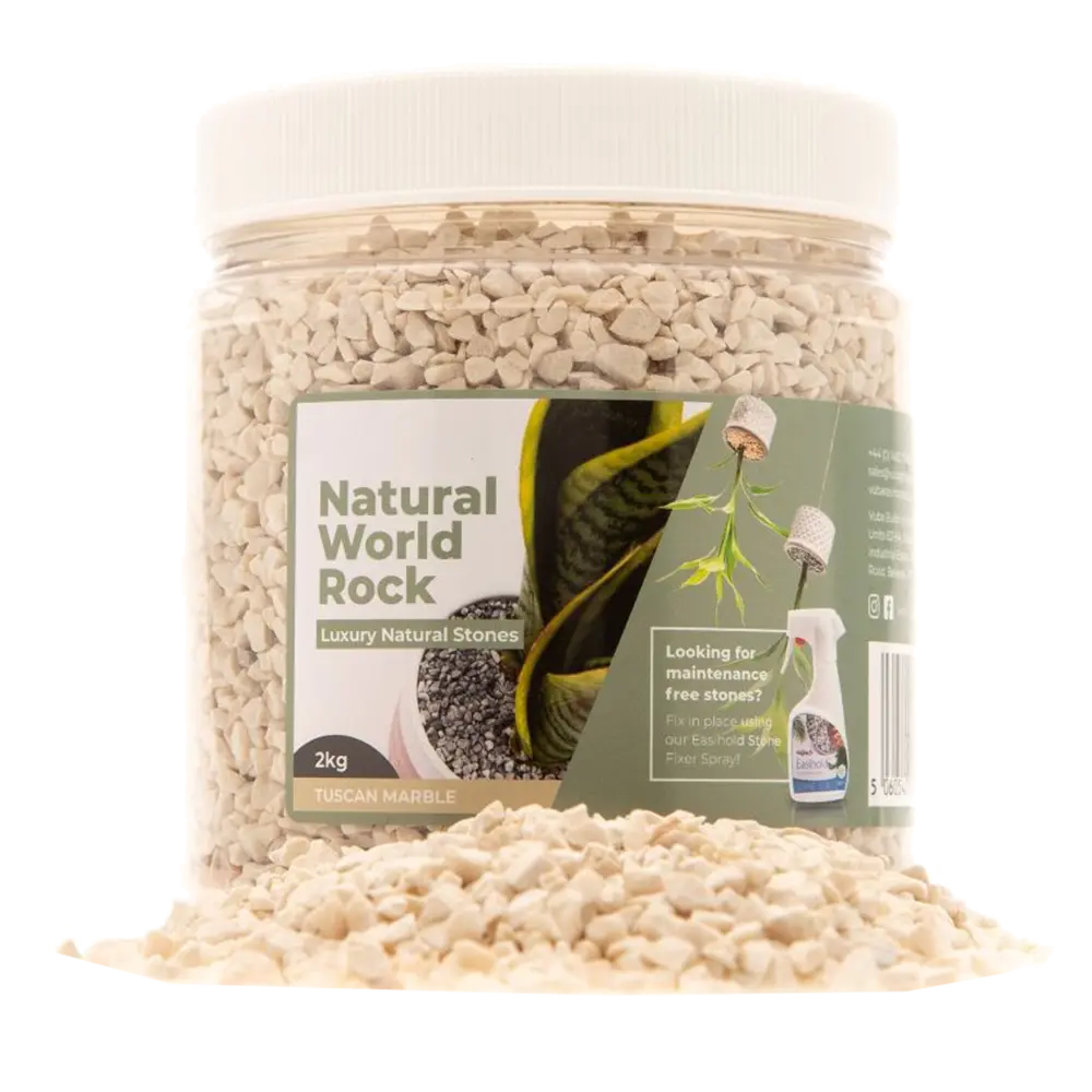 Natural World Rock Plant Topper Stones 2kg - Tuscan Marble Vuba