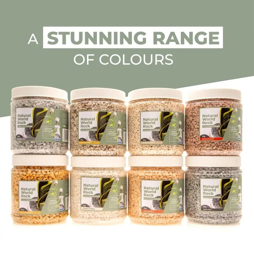 Natural World Rock Plant Topper Stones 2kg - Blanco Marble Vuba